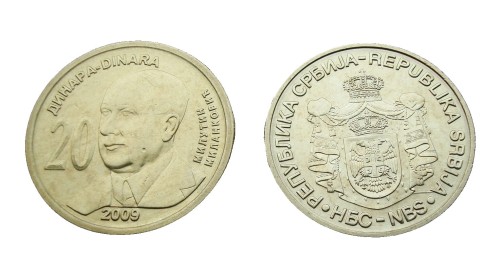 Serbia 20 dinarów M. Milankowicz 2009