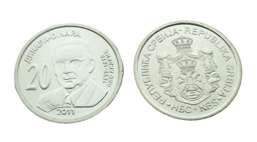 Serbia 20 dinarów I. Andrić 2011