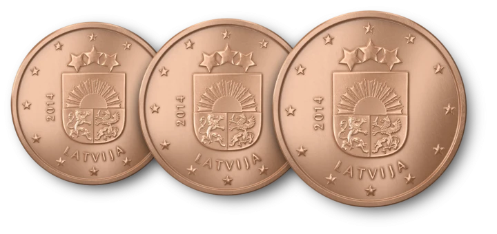 Euro set Łotwa zestaw menniczy x 3 1,2,5 cent 2014