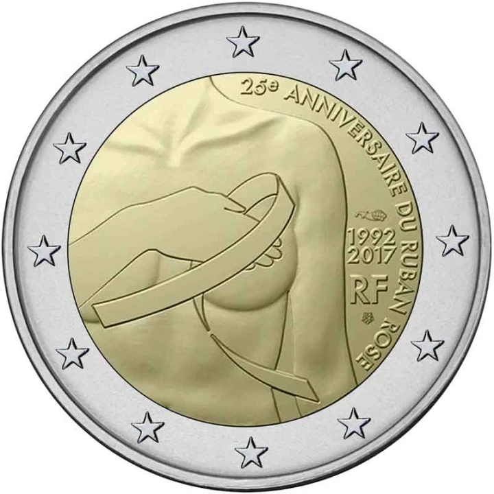 2 euro Francja Różowa wstążka 2017