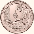 USA 25 c Park Marsh-Billings 2020 nr54 24k Au