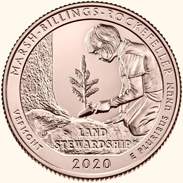 USA 25 c Park Marsh-Billings 2020 nr54 24k Au
