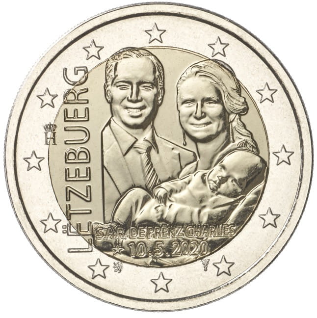 2 euro Luksemburg ur. Ks. Charlesa 2020 relief