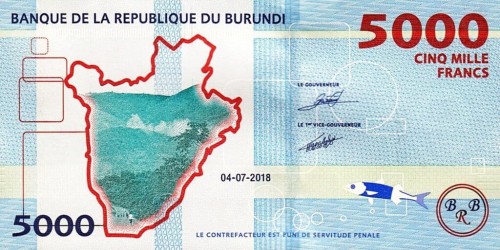 Burundi 5000 franków Bawół 2018 P-53b