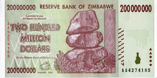 Zimbabwe 200 mln $ Pomnik 2008 P-81a