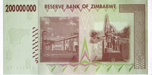 Zimbabwe 200 mln $ Pomnik 2008 P-81a