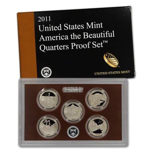 USA Proof set 5 x 25c Parki Narodowe 2011 "S" nr2