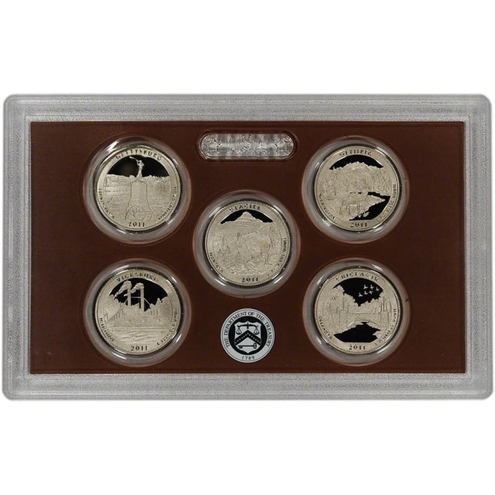 USA Proof set 5 x 25c Parki Narodowe 2011 "S" nr2