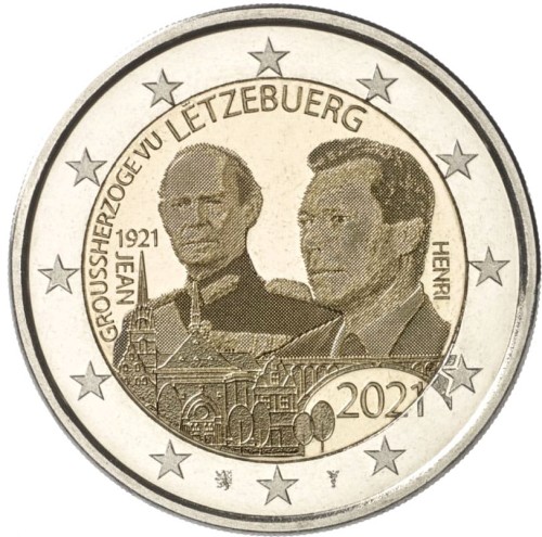 2 euro Luksemburg 100l. urodzin Jeana 2021 foto