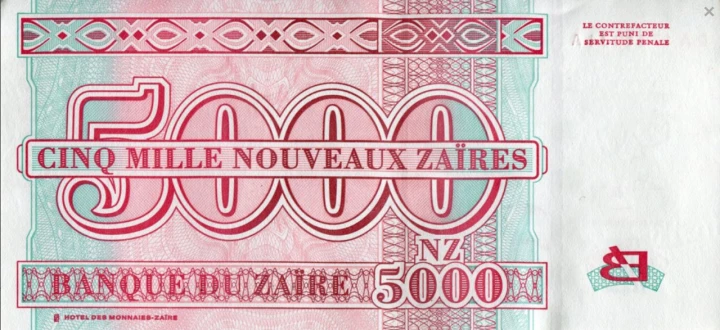 5,000 Nouveaux Zaïres (Zair) (1994-1996 Issue) Wor P-69a(1)