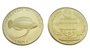 Malezja Labuan 5 ringit Cirrhilabrus briangreenei 2021