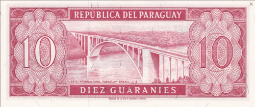 Paragwaj 10 guarani Most 1963 P-196