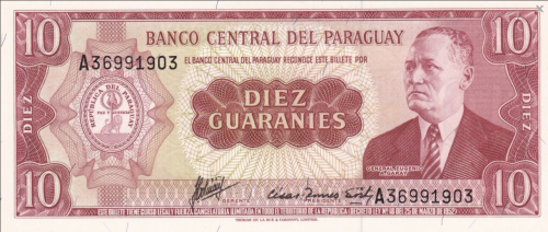Paragwaj 10 guarani Most 1963 P-196