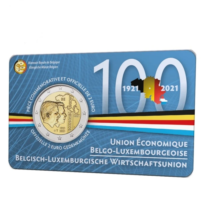 2 euro Belgia 100 lat Unii z Luksemburgiem 2021