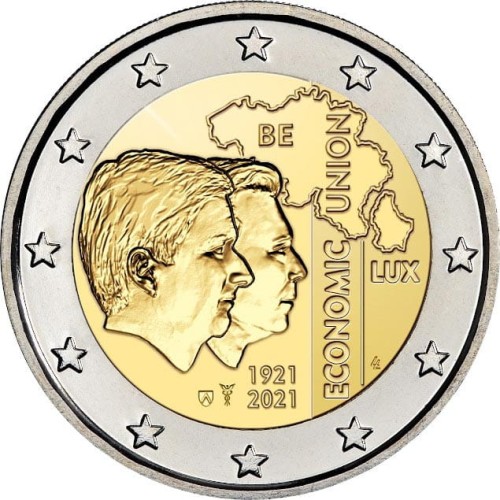 2 euro Belgia 100 lat Unii z Luksemburgiem 2021