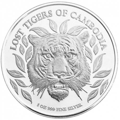 Kambodża 3000 Riel Tygrys 1 Oz 1 oz Ag.999 2022