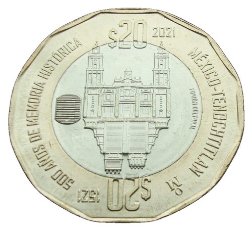 Meksyk 20 peso Tenochtitlan 2021