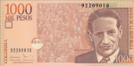 Kolumbia 1000 peso Jorge Gaitan 2016 P-456u