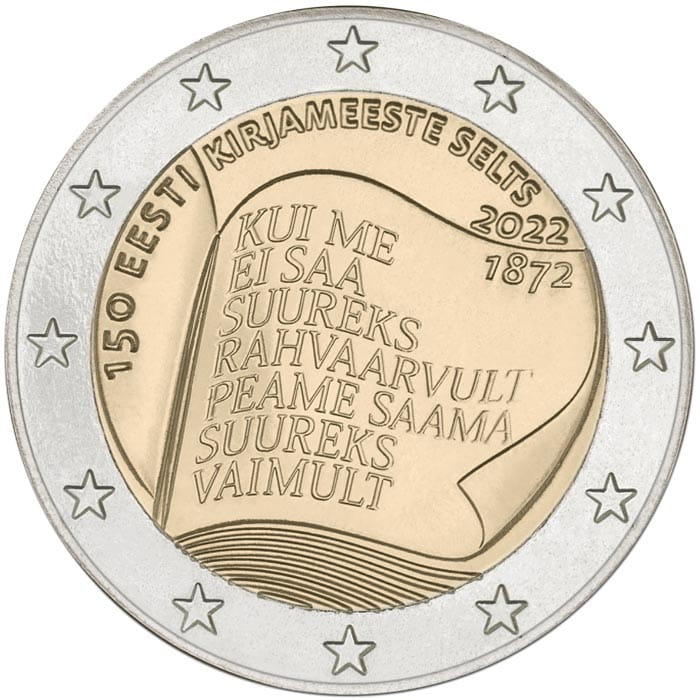 2 euro Estonia 150 lat Stowarzyszenia Literatów 2022