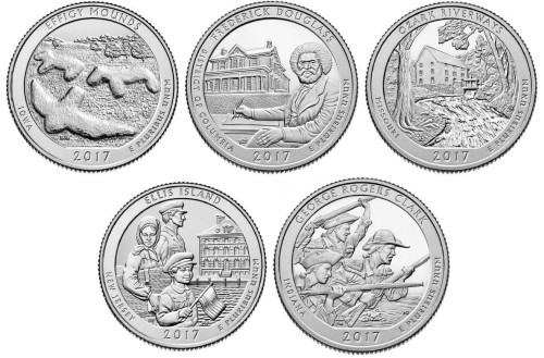 USA 25c Parki narodowe x 5 2017