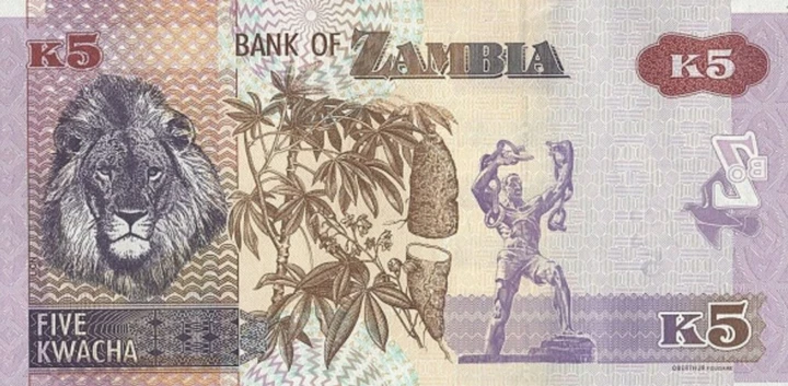 Zambia 5 kwacha Lew 2021 P-57d