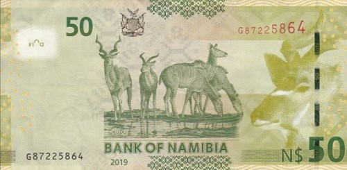 Namibia 50 dolarów Kudu 2019 P-13c