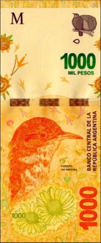 Argentyna 1000 peso Garncarz rdzawy 2019 P-366d