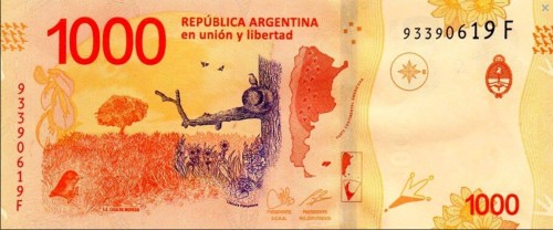 Argentyna 1000 peso Garncarz rdzawy 2019 P-366d