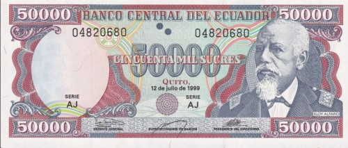 Ekwador 50 000 sucres Eloy Alfaro 1999 P-130e.2