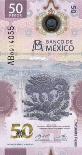 Meksyk 50 Peso aksolotl 2021 P-132a.2