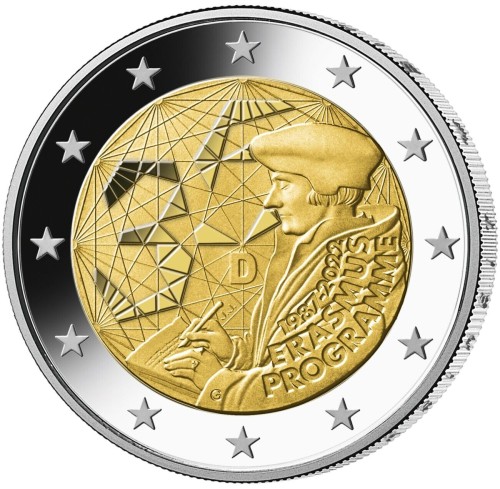 2 euro Niemcy x 5 35 lat programu Erasmus 2022 ADFGJ
