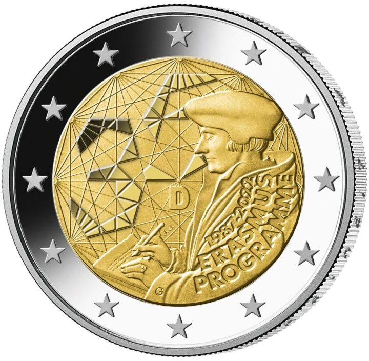 2 euro Niemcy x 5 35 lat programu Erasmus 2022 ADFGJ