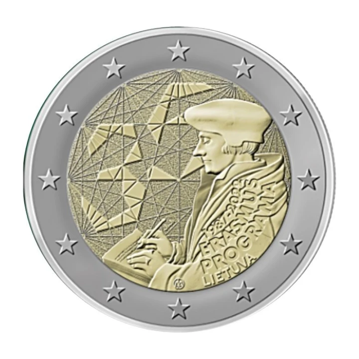 2 euro Litwa 35 lat programu Erasmus 2022
