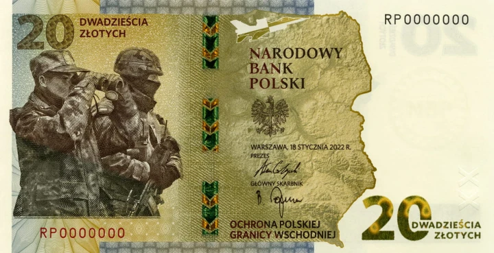 20 zł Ochrona polskiej granicy wschodniej 2022