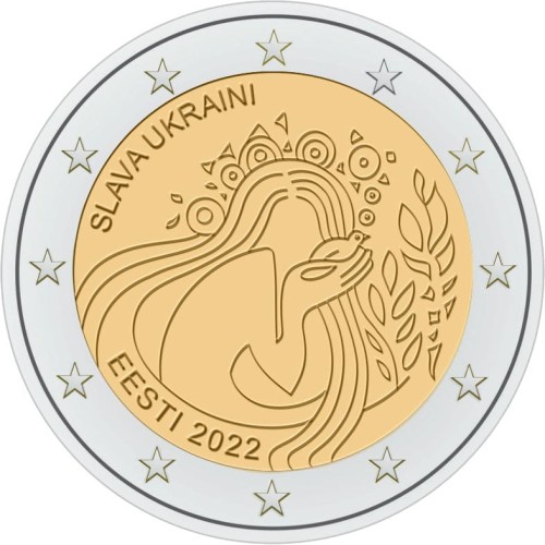 2 euro Estonia Sława Ukrainie 2022 coincard