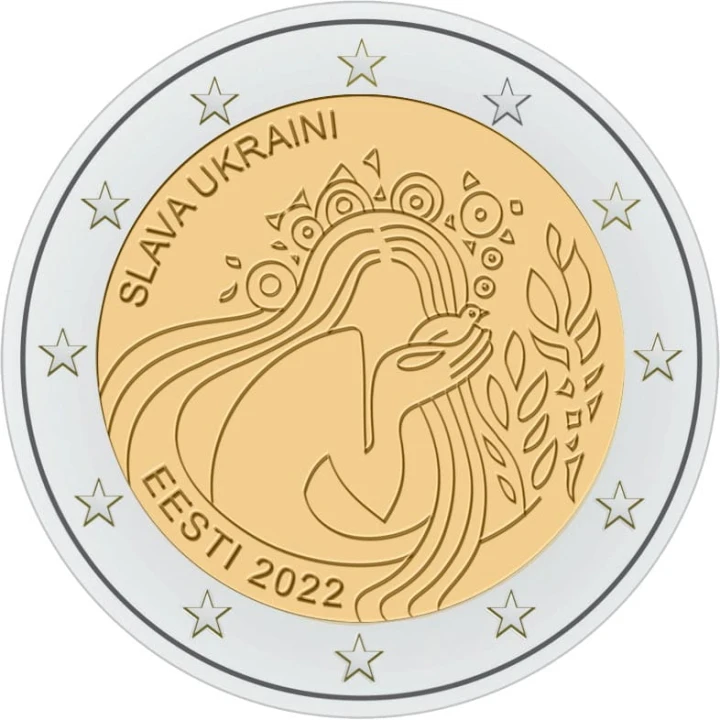2 euro Estonia Sława Ukrainie 2022 coincard
