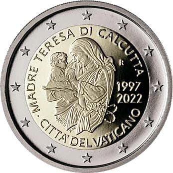 2 euro Watykan Matka Teresa z Kalkuty 2022