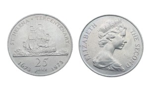 Wyspa Św. Heleny 25 pensów Żaglowiec 1973
