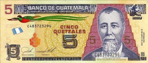 5 Quetzales (Gwatemala(2010-2020 - emisja) Wor P-122Аd