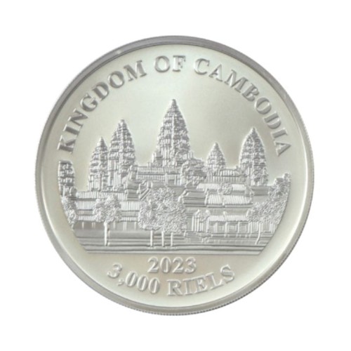 Kambodża 3000 Riel Leopard 1 Oz 1 oz Ag.999 2023