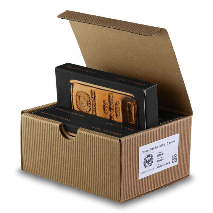Germania Mint Copper Bar 1000 g Cu 999.9