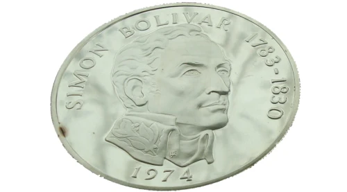 Panama 20 balboa Simon Bolivar 1974 129,59g Ag