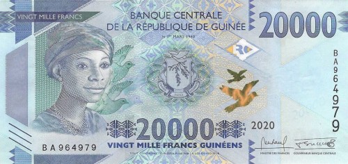 Gwinea 20 000 fr Elektrownia wodna 2020 P-50