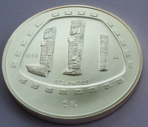 Meksyk 10$ Obeliski prekolumbijskie 1998 5oz Ag.999