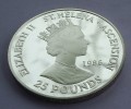 Wyspa Św. Heleny 25f Śmierć Napoleona 1986 5oz Ag.999