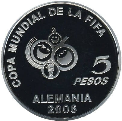 Argentyna 5$ MŚ w Piłce 2003 Ag 27g
