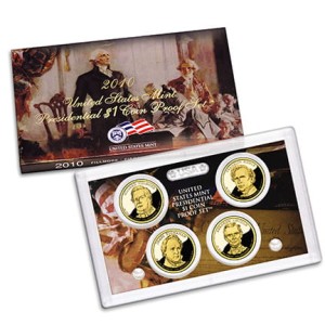 USA Proof set 4 x 1$ Prezydenci "S" 2010