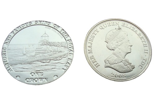 Tristan Da Cunha 1 crown HMS Colossus 2008