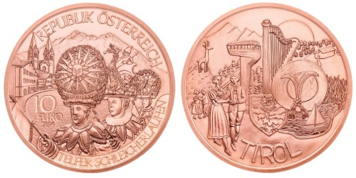 10 euro Austria Tyrol 2014