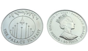 Falklandy 50 p Przelot nad Pałacem 2002